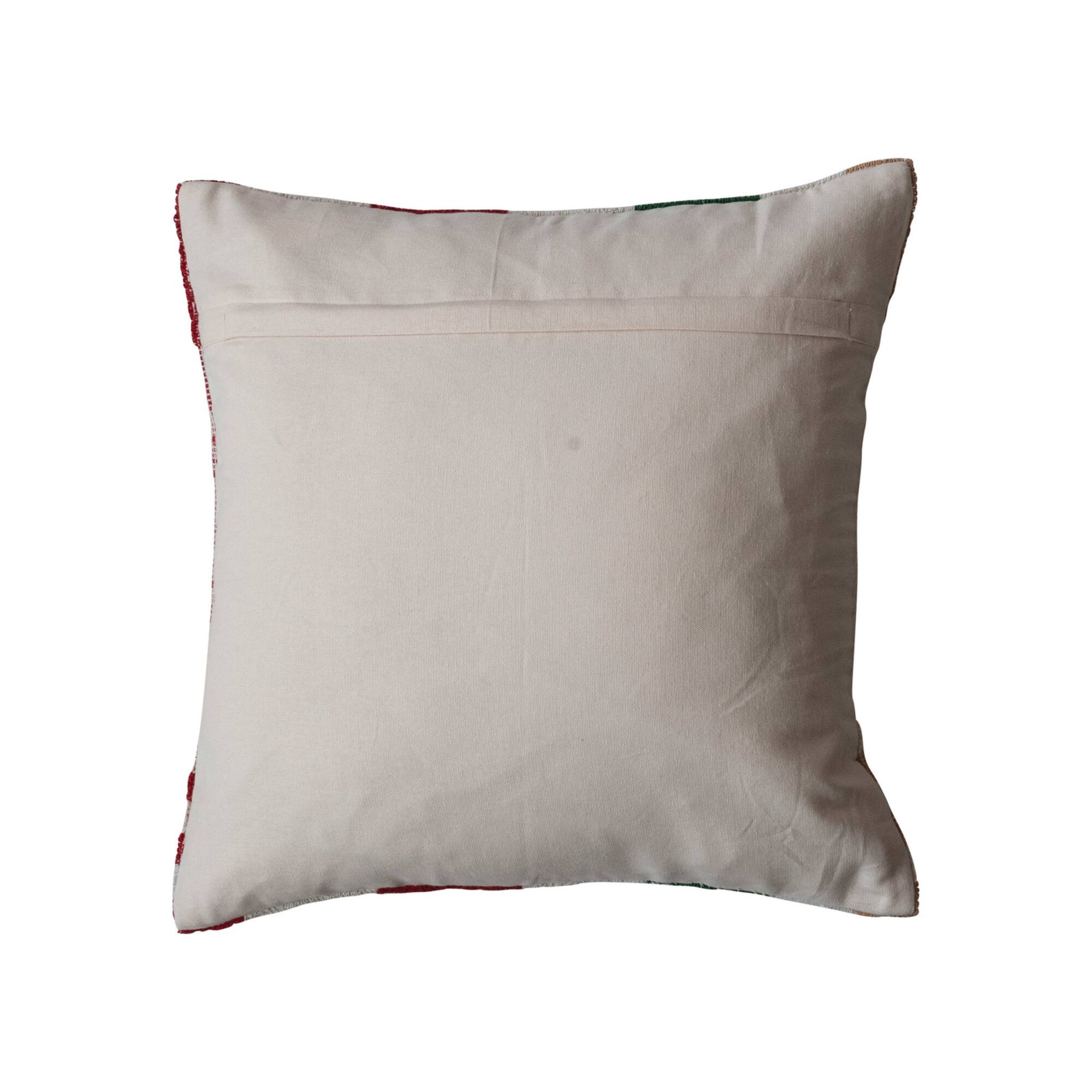 Hello Honey® 18" Red, Green & Gold Plaid Textured Woven Throw Pillow